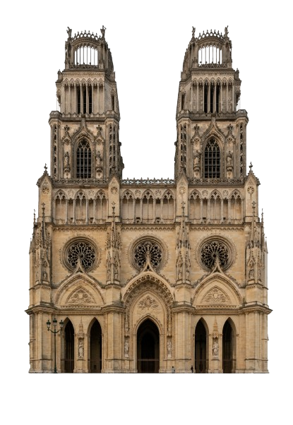 l'image du cathédrale qui représente la ville d'orléans.